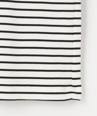 ANY L 【UVケア・接触冷感】コンパクトクルーネックＴシャツ オフ×ブラックボーダー