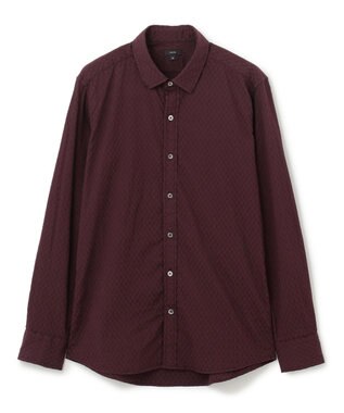 JOSEPH HOMME アロージャガードストレッチ　レギュラーカラーシャツ ブラウン系