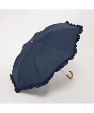 UNBILLION カシュネ cachenez / シャンブレーフリルトップレス2段折りたたみ傘