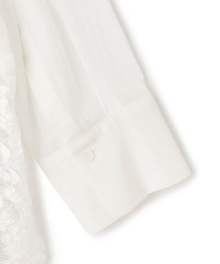 BEIGE， GALENA / コットンレースバンドカラーシャツ Off