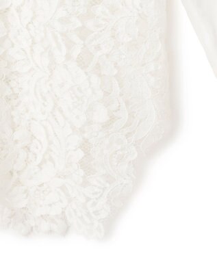 BEIGE， GALENA / コットンレースバンドカラーシャツ Off