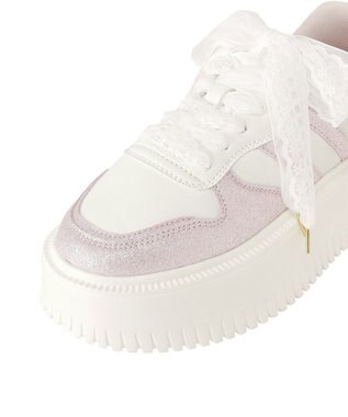 Maison de FLEUR レースリボン厚底スニーカー Light Pink