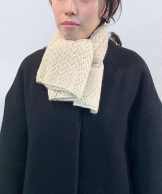 MOONBAT 【カシミヤ100%】2WAYレーシーニットスヌードマフラー ベージュ