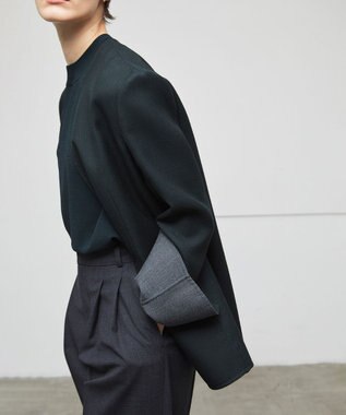 BEIGE， GRANET / ノーカラーリバージャケット Green×Top