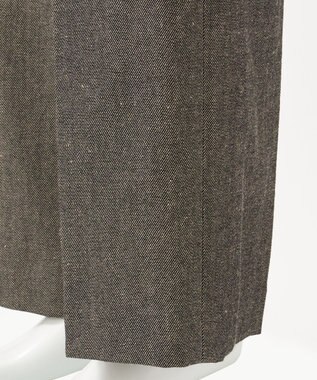 23区 【GOLD LABEL】ウールリネンツイル ワイドパンツ ダークブラウン系