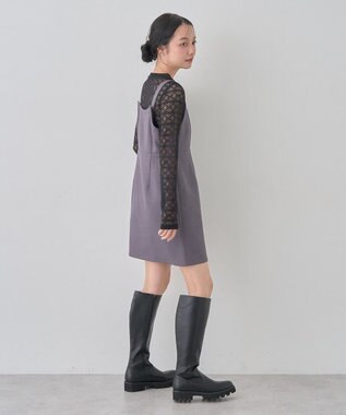 earth music&ecology スクエアネックミニワンピース Gray