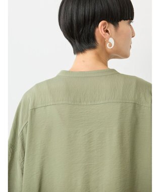 AMERICAN HOLIC 接触冷感バンドカラー切替シャツワンピース Khaki