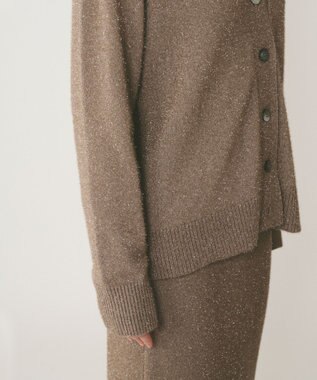 GRACE CONTINENTAL フィルムヤーンニットカーディガン ベージュ