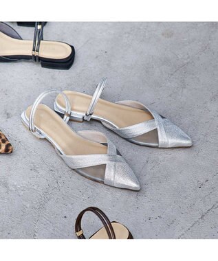 MODE ET JACOMO <carino>【２WAY】バックベルトサンダルパンプス シルバー