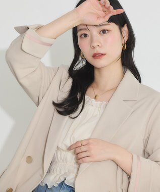 earth music&ecology ダブルテーラードジャケット ベージュ