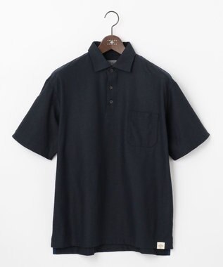JOSEPH ABBOUD MOUNTAIN 【SPACE／UNISEX】オーガニックスラブプレーティング天竺 ポロシャツ ネイビー系