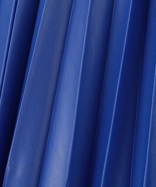 ICB 【洗える】 レザーライクシアープリーツ スカート ブルー系