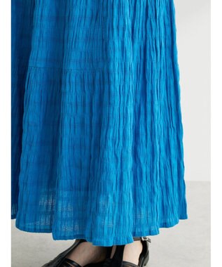 Green Parks Ｉ　段違いギャザーロングスカート Blue