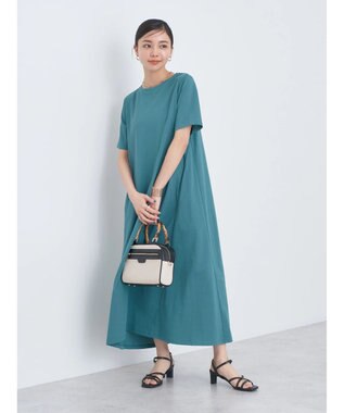 earth music&ecology プレーティング天竺Ａラインワンピース Green