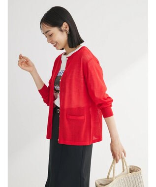 Green Parks 推しニット　クルーネックカーディガン Red