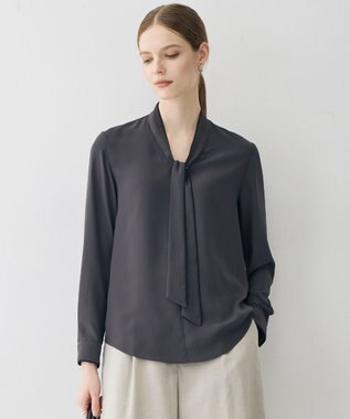 ICB L 【6/12-6/28期間限定・受注生産】BackSatinAmunzen ボウタイブラウス