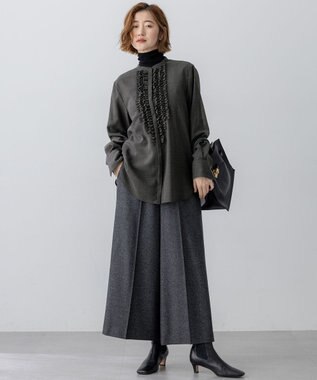 23区 S 【CLASSY.掲載/洗える】スムージーコットン タートルネック ニット ブラック系