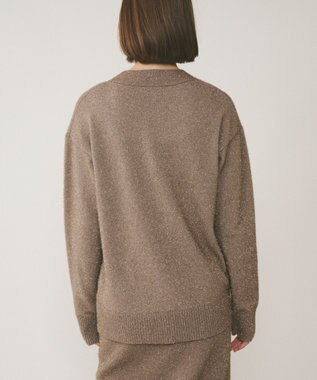 GRACE CONTINENTAL フィルムヤーンニットカーディガン ベージュ