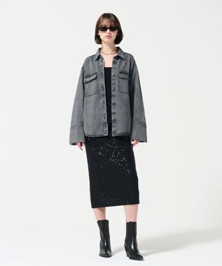 GRACE CONTINENTAL スパンコールタイトスカート ブラック