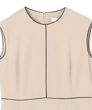 BEIGE， 【洗える・L-size】CINDY / クルーネックドレス Sheer Orange × White