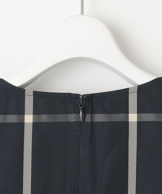 J.PRESS LADIES L 【洗える】 メモリーウェザー チェック ワンピース ネイビー系3