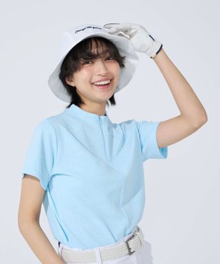 FILA GOLF／marie claire 【FILA GOLF】 チェッカーフラッグ柄エンボス半袖シャツ
