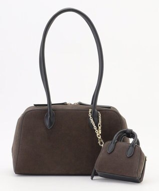 自由区 【SHIHOさん着用】スエードライクボストン バッグ スレート