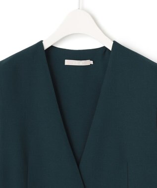 ICB 【洗える】 ウールマットウース ノーカラージレ パイングリーン系