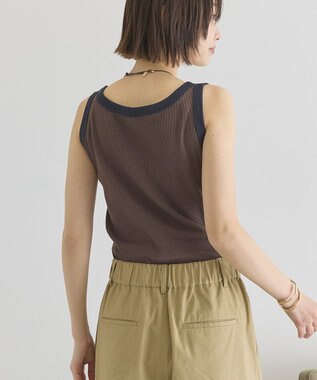 AMERICAN HOLIC バイカラーテレコタンクトップ Brown