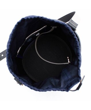 A.D.M.J. 【ファブリック】オフィサー/イアリアンファブリックバケットショルダートートS ブラック