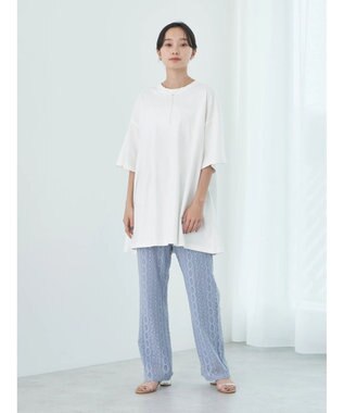 earth music&ecology フラワーレースパンツ Sax