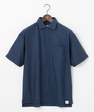 JOSEPH ABBOUD MOUNTAIN 【SPACE／UNISEX】オーガニックスラブプレーティング天竺 ポロシャツ ブルー系