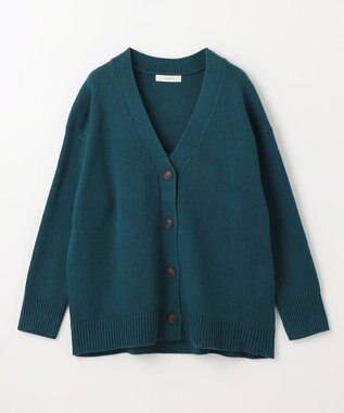 ANY 【洗濯機可】ラムウールVネック カーディガン グリーン