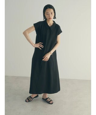 Green Parks armonia.襟付きフレアワンピース Black