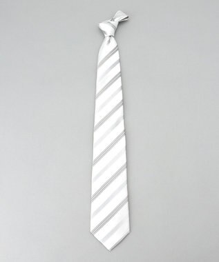 GOTAIRIKU 【WEAR BLACK】フォーマル用_ストライプ ネクタイ ホワイト系1