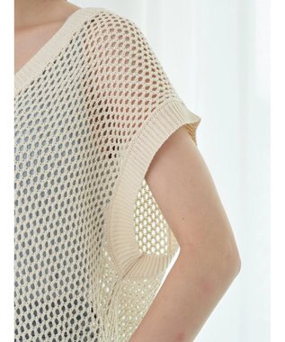 earth music&ecology Ｖネックメッシュベスト Ivory