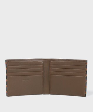 Paul Smith ブライトストライプトリム 2つ折り財布 ブラウン