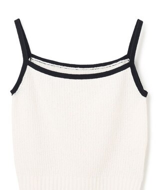 GRACE CONTINENTAL バイカラーニットノースリーブ ホワイト