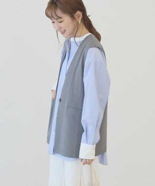 AMERICAN HOLIC Ｖネックジレ Gray Mixture