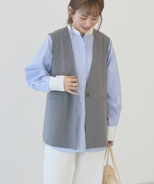 AMERICAN HOLIC Ｖネックジレ Gray Mixture