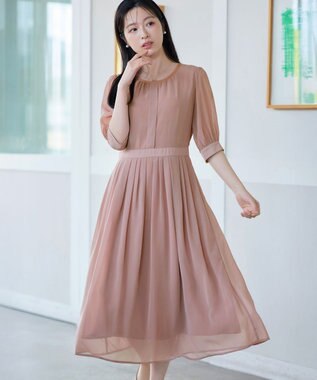 Tiaclasse 【新色追加】シフォンワンピース ピンク