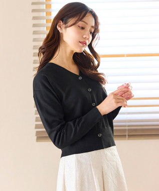 Feroux 【先行予約】美シルエット ニット カーディガン ブラック系