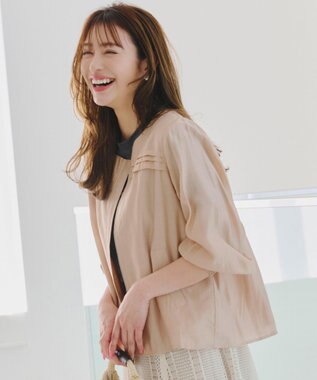 Tiaclasse 【洗える】 シアーピンタックブルゾン