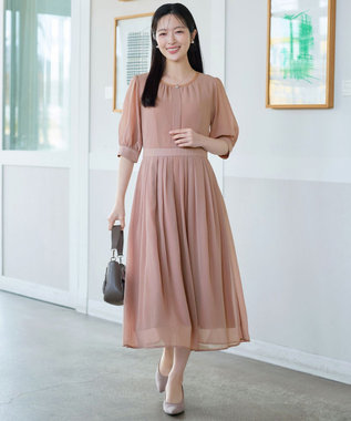 Tiaclasse 【新色追加】シフォンワンピース ピンク