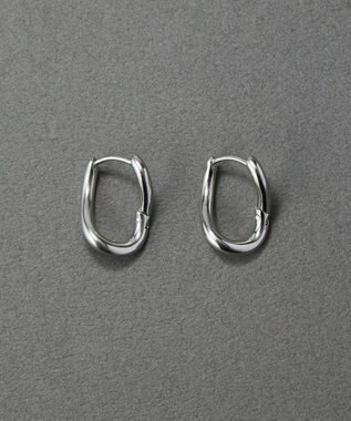 Phoebe 〈金属アレルギー対応〉デイリーニュアンスフープピアス　シルバー　ステンレス