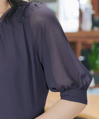 Tiaclasse 【新色追加】シフォンワンピース チャコールグレー