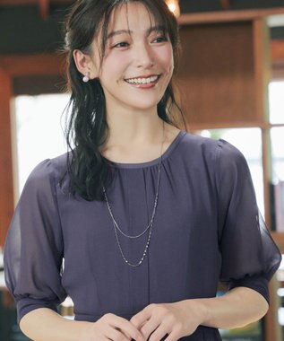 Tiaclasse 【新色追加】シフォンワンピース チャコールグレー