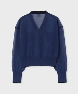 Paul Smith 【洗える】シアー カーディガン ダークブルー