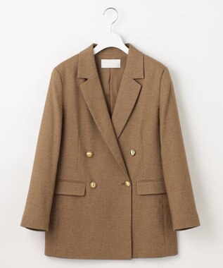 自由区 S 【SHIHOさん着用】シルクネップツイード ジャケット ダークキャメル