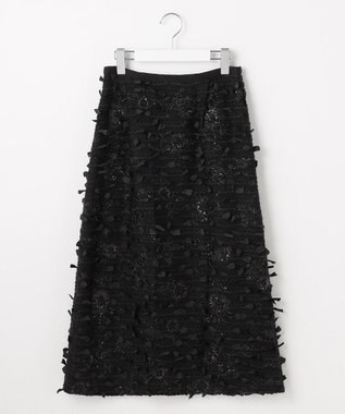 自由区 【カトリエムブーケ】Tweed a fleurs et rubans リボンツイードスカート